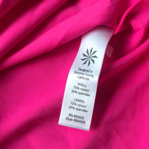 NWOT Athleta Knot Front Tankini Swim Top UPF 50+ S Hot Pink - Picture 4 of 6